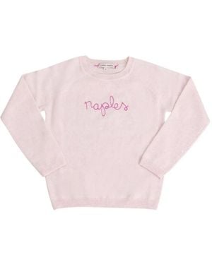 Lingua Franca Naples Crewneck Marled Jumper - Pink