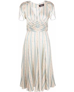 DSquared² Floral-Print Flared Tea Dress - White