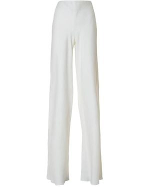 Alberta Ferretti Linen High-Waisted Pants - White
