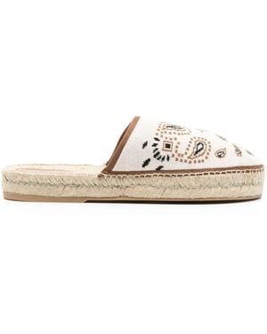 Alanui Bandana-Jacquard Flat Espadrilles - Natural