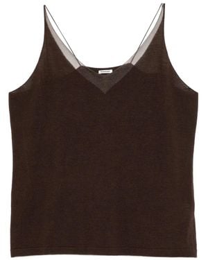 YEAREAST V-Neck Top - Brown