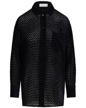 Victoria Beckham Remi Geometric-Pattern Shirt - Black