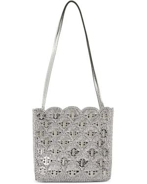 Rabanne Scalloped-Edge Metal-Detail Shoulder Bag - White