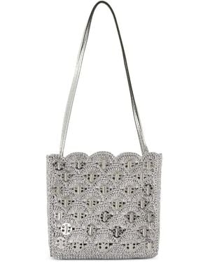 Rabanne Scalloped-edge metal-detail shoulder bag - Weiß