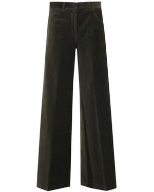 Aspesi Velvet Wide-Leg Trousers - Black