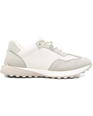 SERGIO MORETTI FIRENZE Suede-Panel Trainers - White