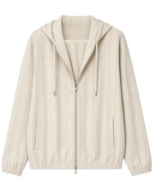 Tombolini Pinstripe-Pattern Drawstring Tracksuit - White