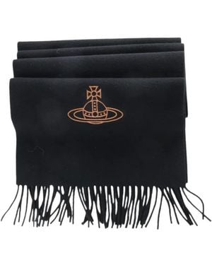 Vivienne Westwood Bufanda Con Motivo Orb Bordado - Negro