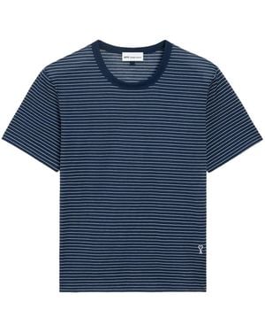 Ami Paris Ami De Coeur ストライプ Tシャツ - ブルー