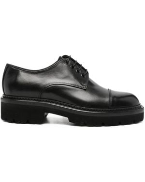 Corneliani Cap-Toe Chunky-Sole Lace-Up Shoes - Black