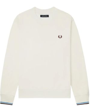 Fred Perry Besticktes Sweatshirt - Weiß
