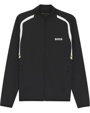 BOSS Zip Stripe Sweatshirt - Black