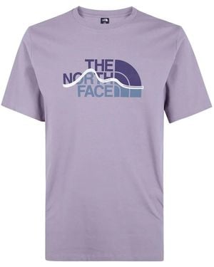 The North Face Mountain Line" Regular Short Sleeve Tee - Purple
