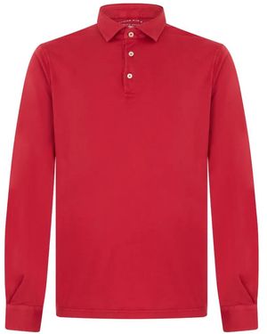 Fedeli Long-Sleeve Polo Shirt - Red