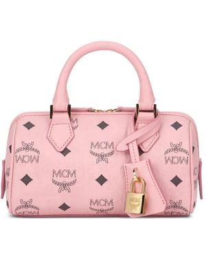 MCM Mini Ella Boston Tote Bag Mit Monogramm - Pink