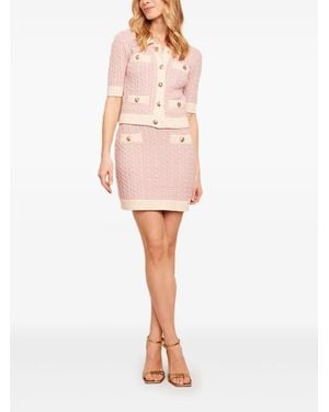 Cara Cara Cleobelle Cable-Knit Buttoned Mini Skirt - Pink