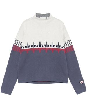 Rossignol Gemusterter Pullover mit Stehkragen - Blau