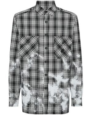 Philipp Plein Checked Long-Sleeve Shirt - Grey