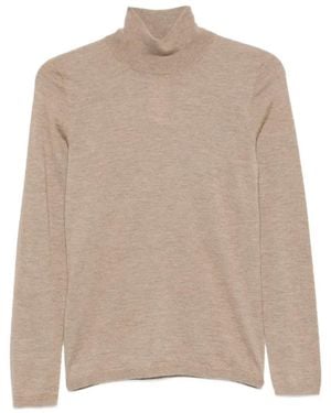 Max Mara High-Neck Cashmere Sweater - Natural