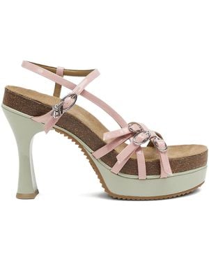 DIESEL 105mm D-woodstock Buckled Sandals - Metallic