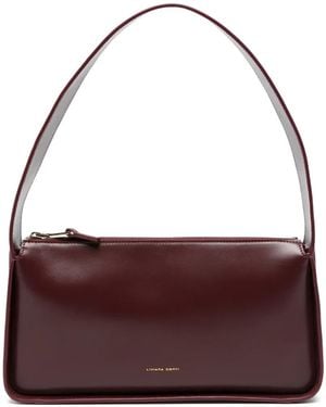 Liviana Conti Logo-Print Leather Shoulder Bag - Purple