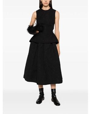 Cecilie Bahnsen Bala Textured Midi Skirt - Black