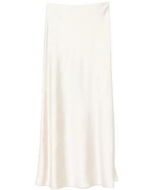 Imperial Satin-Finish Bias-Cut Maxi Skirt - White