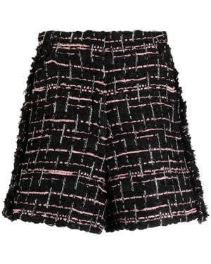 Shiatzy Chen Tweed-Shorts mit hohem Bund - Schwarz