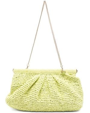 Marella Paprica Woven Chain Clutch Bag - Yellow
