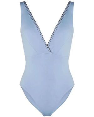 KIÓHNE Elianne Hand-Embroidered Swimsuit - Blue