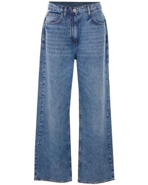 Patrizia Pepe Embroidered Logo Jeans - Blue