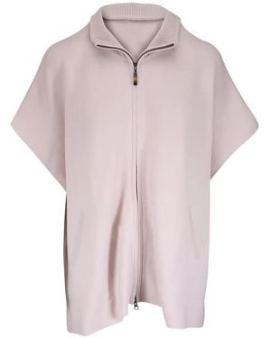 Kinross Cashmere Zip-Neck Cardigan - Pink