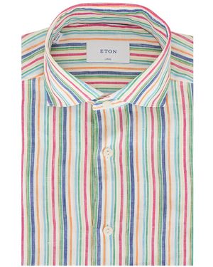 Eton Stripe Linen Shirt - White
