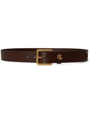 Ralph Lauren Cinturón Con Placa Del Logo - Blanco
