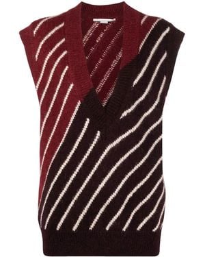 Stella McCartney Striped Alpaca Wool-Blend Top - Red