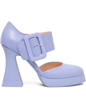 Agl Attilio Giusti Leombruni 110Mm Buckle-Strap Platform Court Shoes - Blue