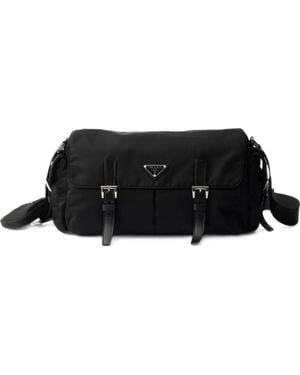 Prada Große Re-Nylon Schultertasche - Schwarz