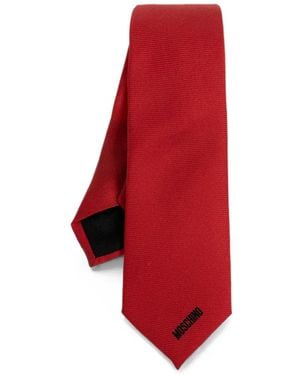Moschino Logo-Embroidered Tie - Rojo