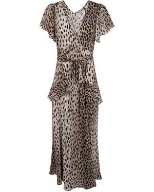 RIXO London Evie Midi-Jurk - Bruin