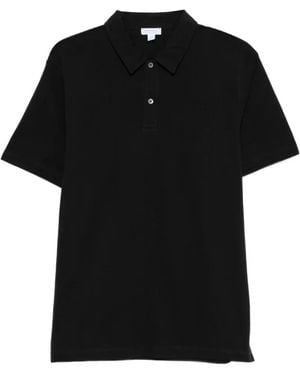 Sunspel Regular Riviera Polo Shirt - Black