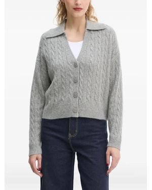 From Future Cardigan Mit Zopfmuster - Grau