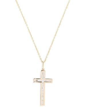 Sydney Evan 14Kt- Diamond Cross-Pendant Necklace - Metallic