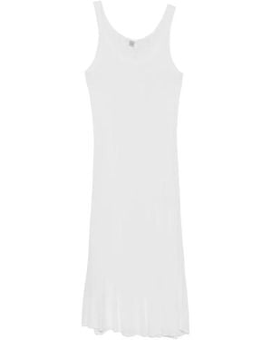 TOTEME Fluted-Hem Midi Dress - White