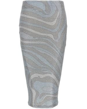 PUCCI Falda Con Estampado Marmo - Gris