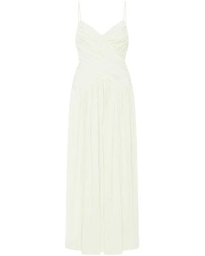 Rosetta Getty Slip dress midi fruncido - Blanco