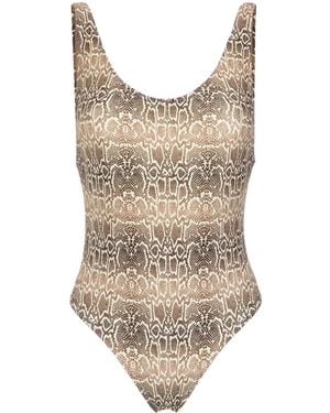 Amir Slama Snake Print Swimsuit - Natural