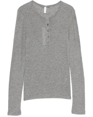 Samsøe & Samsøe Buttoned Long-Sleeve Top - Gray