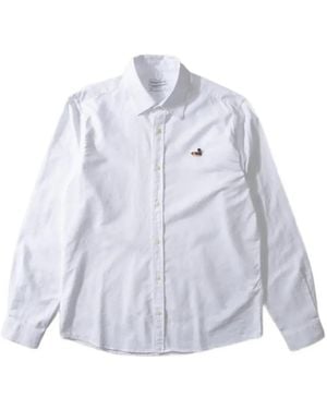 Dean Edmonds Duck-Embroidered Long-Sleeve Shirt - White