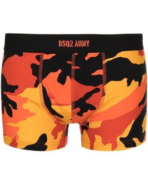 DSquared² Logo-Print Waisband Boxers - Orange
