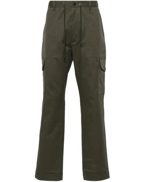 Moncler Logo-Patch Straight-Leg Pants - Green